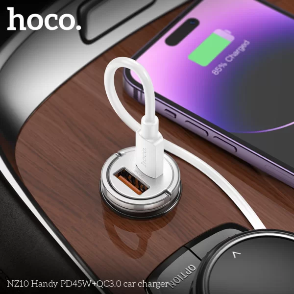 Авто зарядка NZ10 Handy PD45W+QC3.0 [Silver]